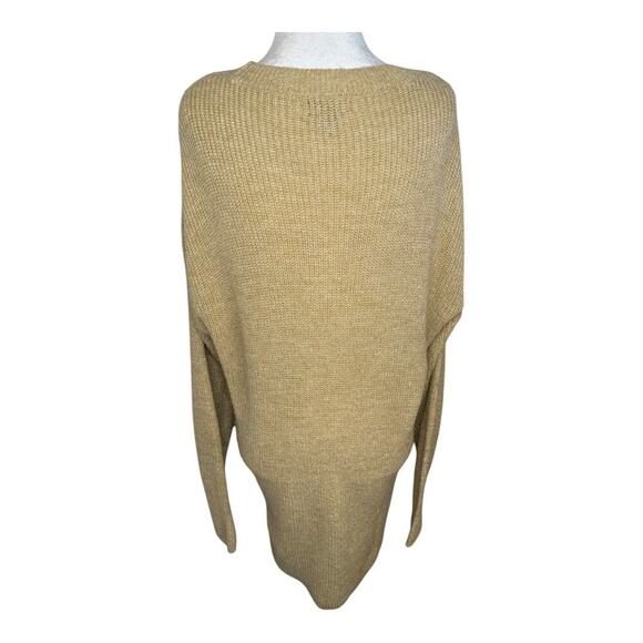 Halogen Women's V-Neck Gold Shimmer Pullover Sweater Size Small Extra Long NWOT - Picture 3 of 8